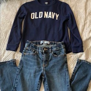 Old Navy Karate Slim Jeans & Thermal Top Outfit